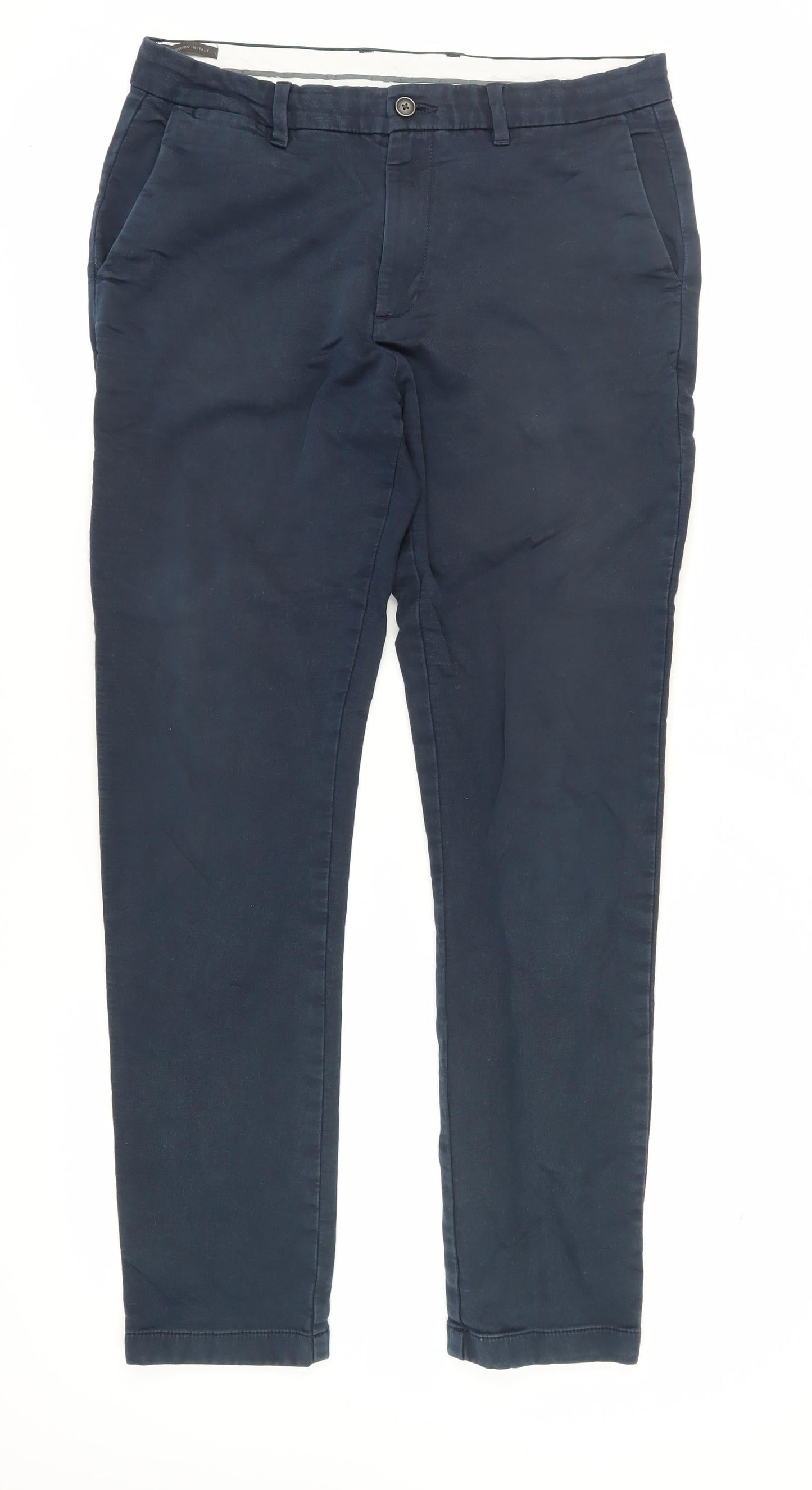 Marks and Spencer Men's Blue Chino Trousers, Size 34