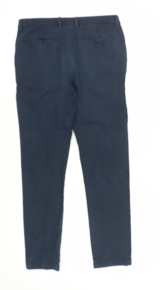 Marks and Spencer Men's Blue Chino Trousers, Size 34