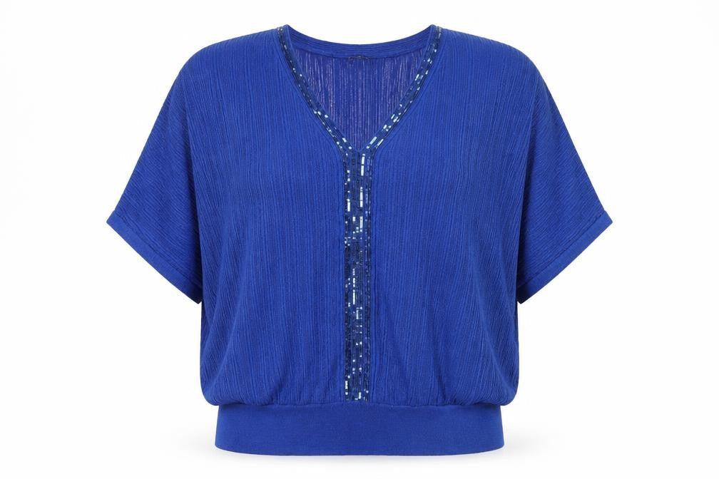 Womens UK Size M Planet Blue Basic Blouse