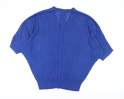 Womens UK Size M Planet Blue Basic Blouse