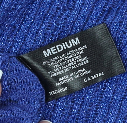 Womens UK Size M Planet Blue Basic Blouse