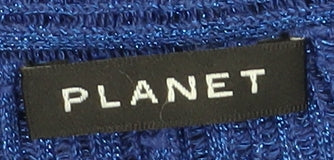 Womens UK Size M Planet Blue Basic Blouse
