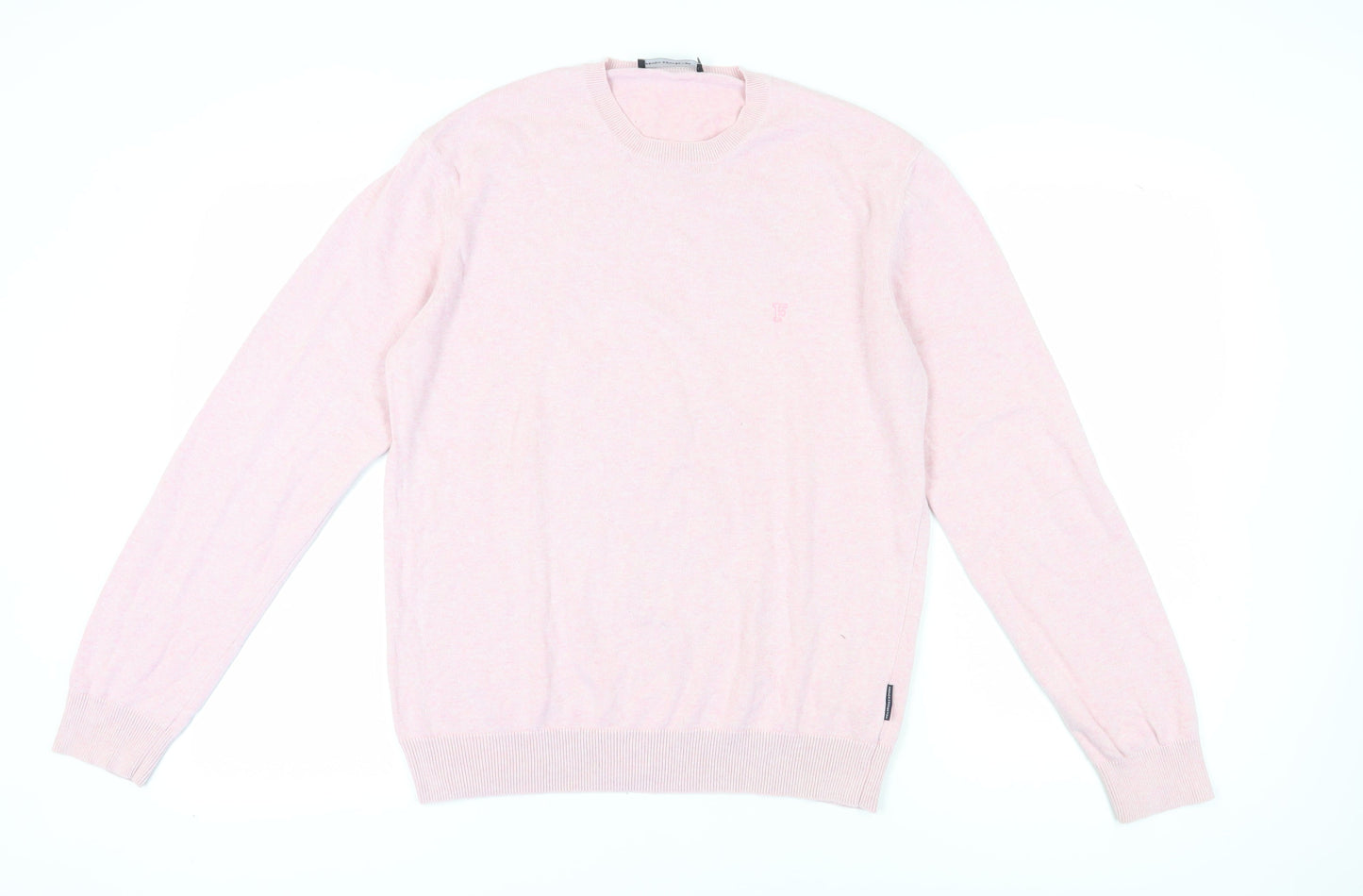 French Connection Men's Pink Cotton Pullover Jumper - M