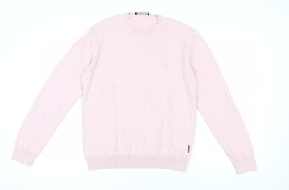 French Connection Men's Pink Cotton Pullover Jumper - M