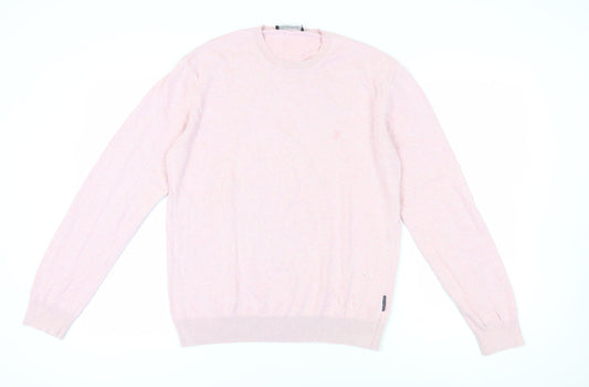 French Connection Men's Pink Cotton Pullover Jumper - M