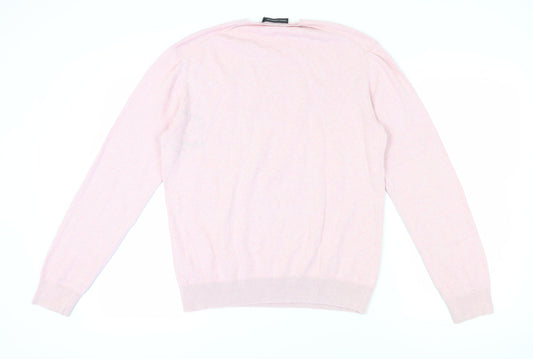 French Connection Men's Pink Cotton Pullover Jumper - M