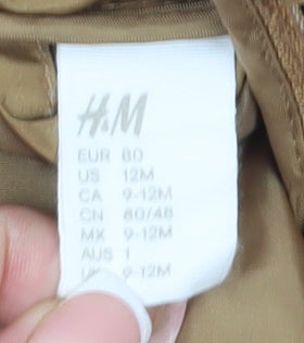 H&M Unisex Mickey Mouse Puffer Jacket - Brown, 12 Months