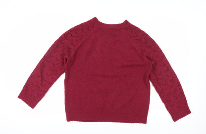 Womens UK Size M Damart Red Pullover Jumper