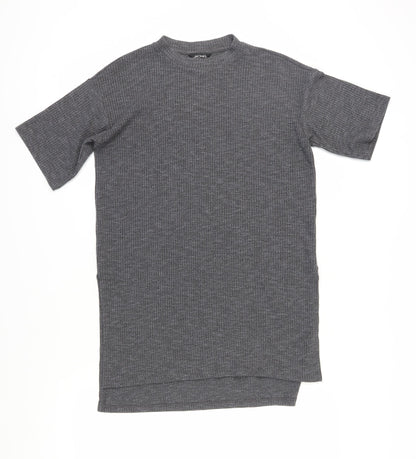 Womens UK Size XS Monki Grey Basic T-Shirt
