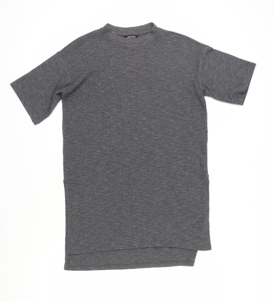 Womens UK Size XS Monki Grey Basic T-Shirt