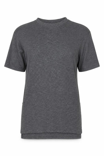Womens UK Size XS Monki Grey Basic T-Shirt