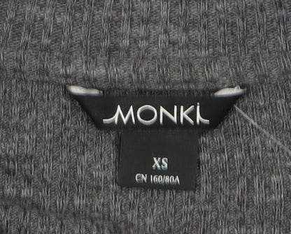 Womens UK Size XS Monki Grey Basic T-Shirt