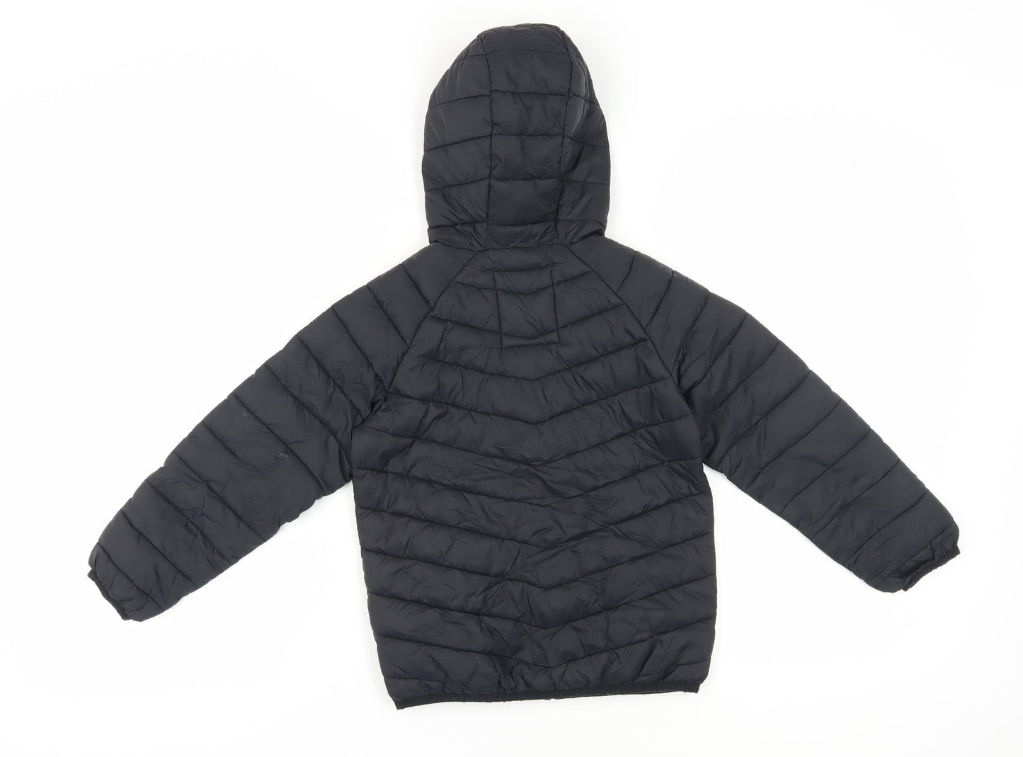 Marks and Spencer Boys Black Hooded Puffer Jacket 7-8Y