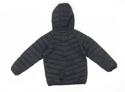 Marks and Spencer Boys Black Hooded Puffer Jacket 7-8Y