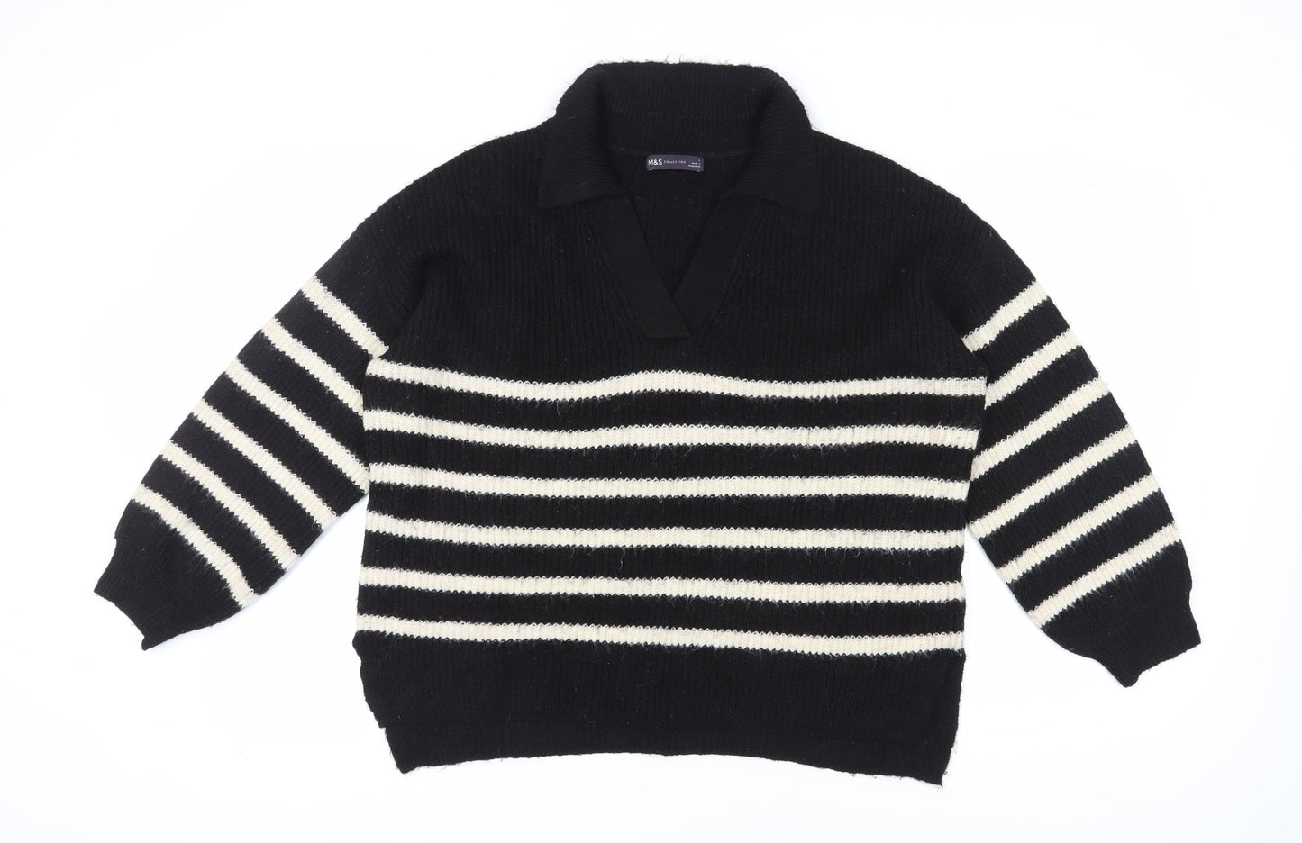 Womens UK Size L Marks and Spencer Black Pullover Jumper
