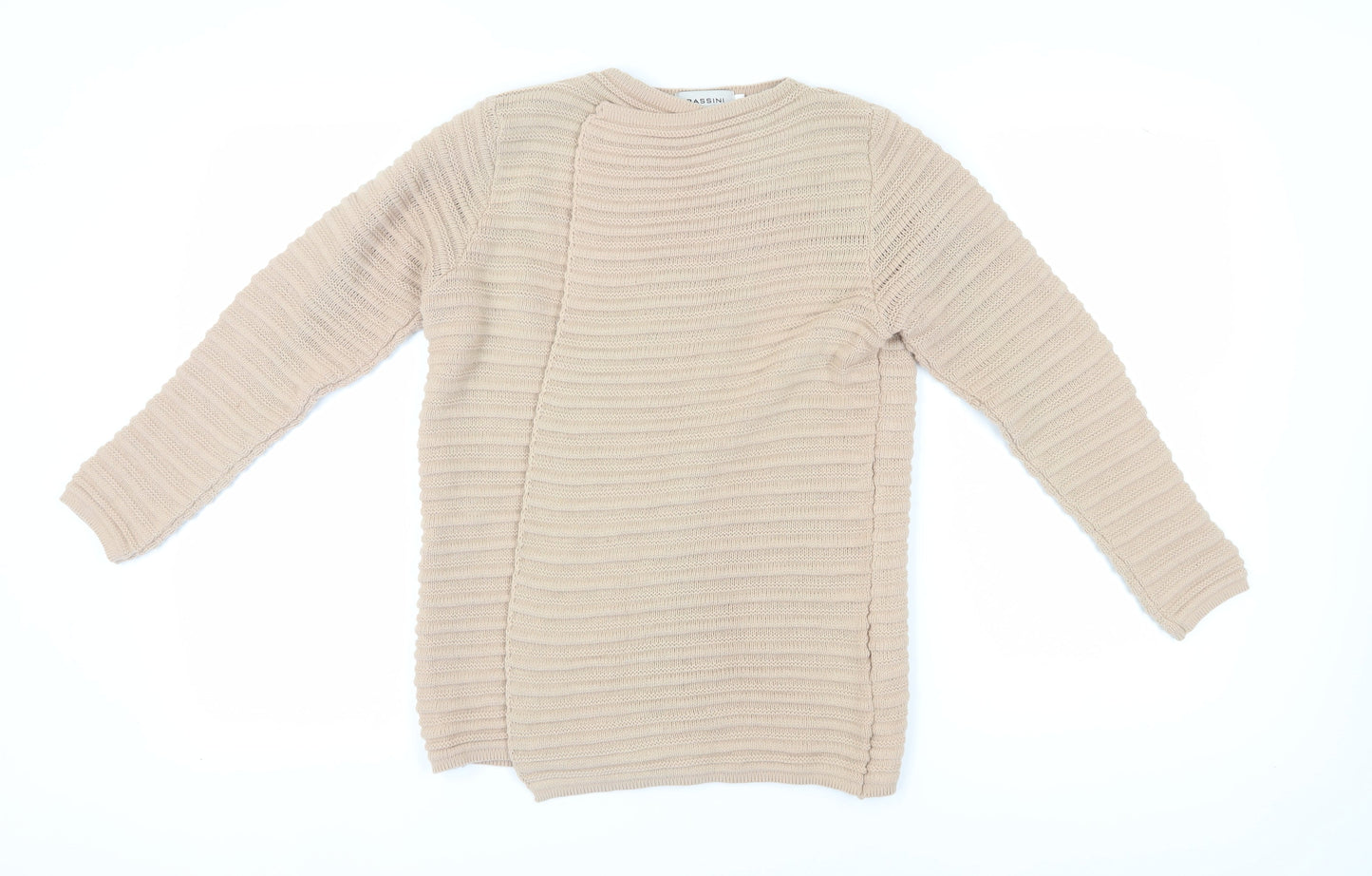 Bassini Women's Beige S Acrylic Pullover Jumper