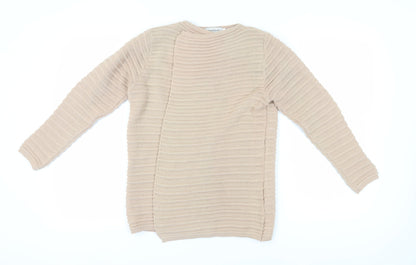 Bassini Women's Beige S Acrylic Pullover Jumper
