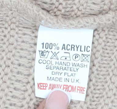 Bassini Women's Beige S Acrylic Pullover Jumper