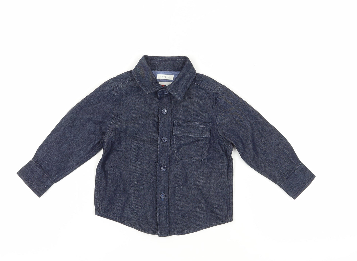 Jasper Conran Unisex Blue Denim Button-Up Shirt 12-18 Months
