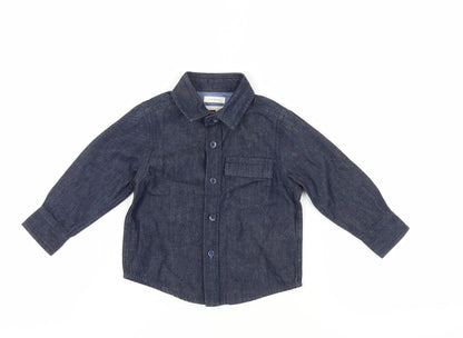 Jasper Conran Unisex Blue Denim Button-Up Shirt 12-18 Months