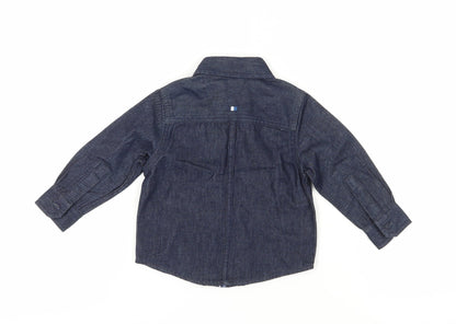 Jasper Conran Unisex Blue Denim Button-Up Shirt 12-18 Months