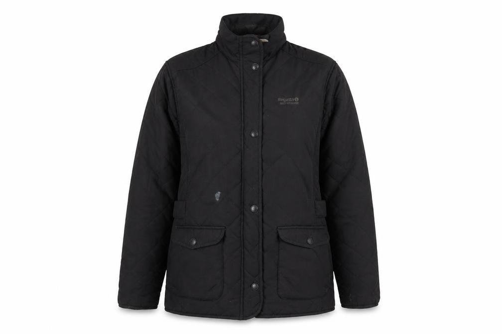 Womens UK Size 14 Regatta Black Quilted Coat