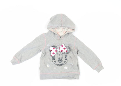 Disneyland Paris Minnie Mouse Grey Girls Hoodie, 6 Years