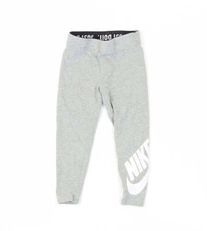 Nike Girls Grey Ankle Leggings 4 Years - Casual Comfort