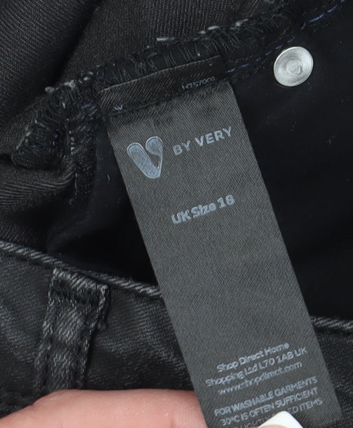Very Women's Black Skinny Jeans, Size 16, Ankle Zip