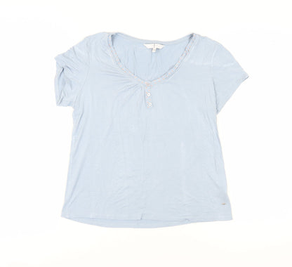 Jasper Conran Women's Blue V-Neck T-Shirt Size 14