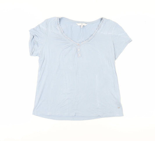 Jasper Conran Women's Blue V-Neck T-Shirt Size 14