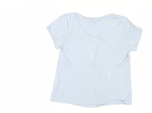 Jasper Conran Women's Blue V-Neck T-Shirt Size 14