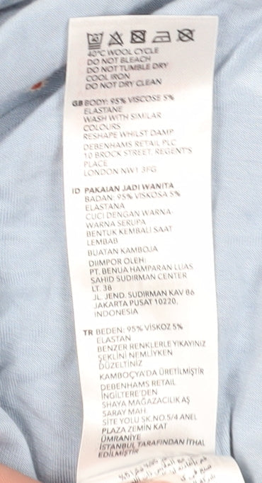 Jasper Conran Women's Blue V-Neck T-Shirt Size 14