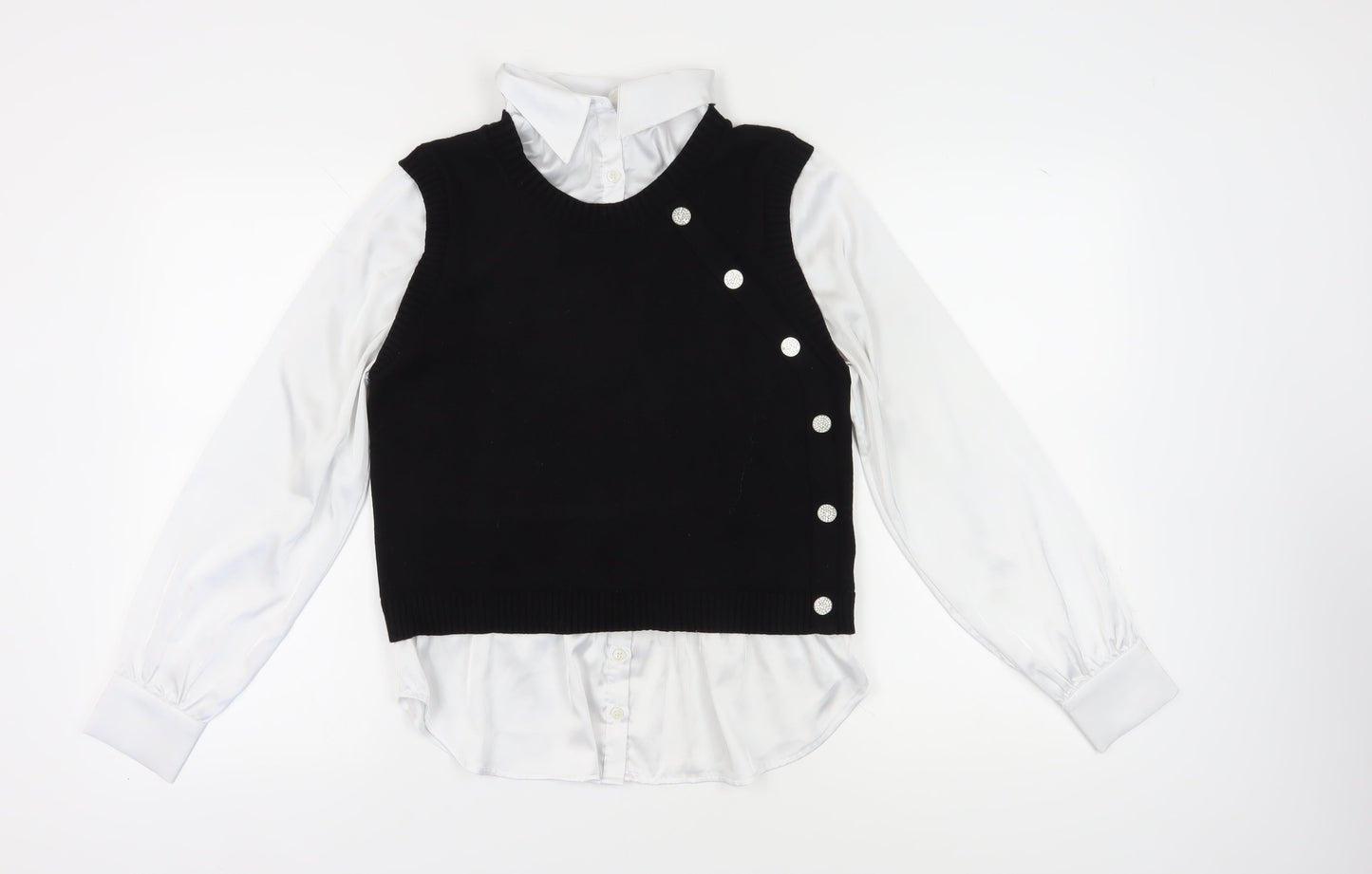 Womens UK Size 12 NEXT Black Layered Blouse