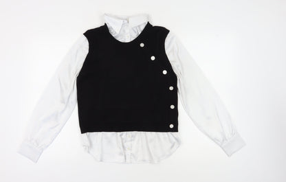 Womens UK Size 12 NEXT Black Layered Blouse