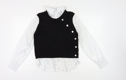 Womens UK Size 12 NEXT Black Layered Blouse