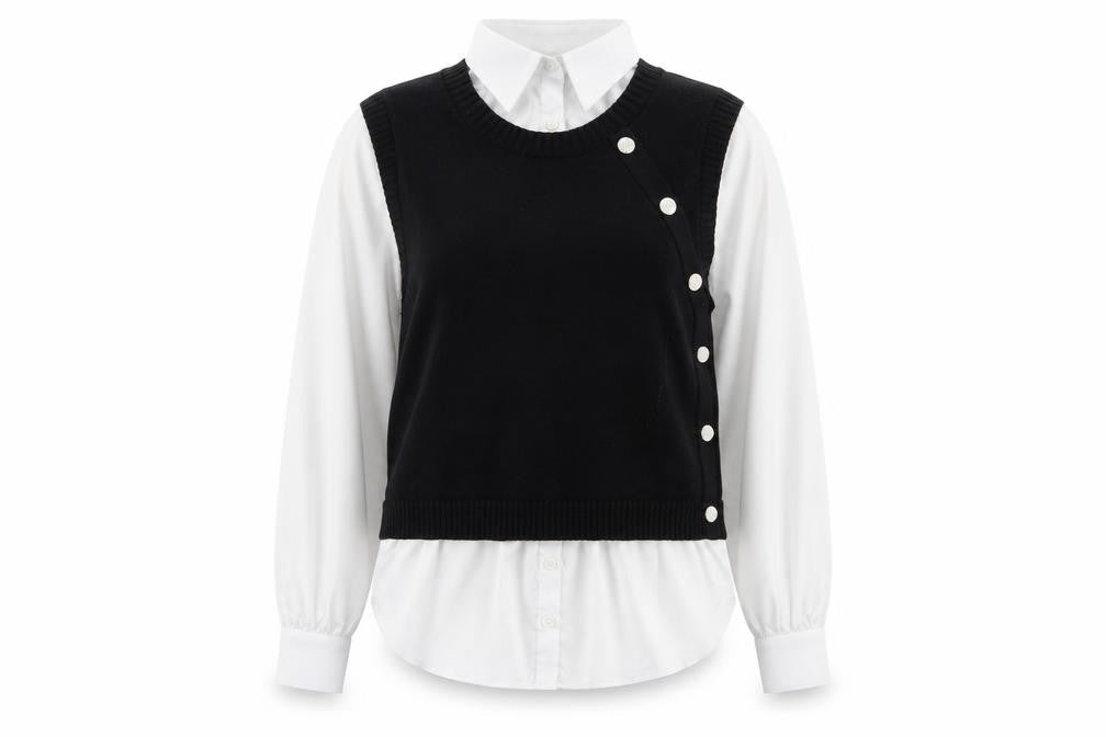 Womens UK Size 12 NEXT Black Layered Blouse
