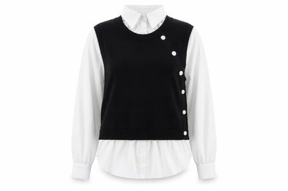 Womens UK Size 12 NEXT Black Layered Blouse