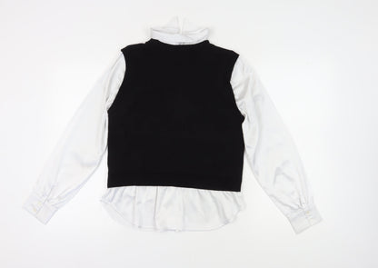 Womens UK Size 12 NEXT Black Layered Blouse