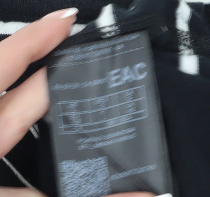 Guess Unisex Black Striped T-Shirt, Size S, Casual Slim Fit