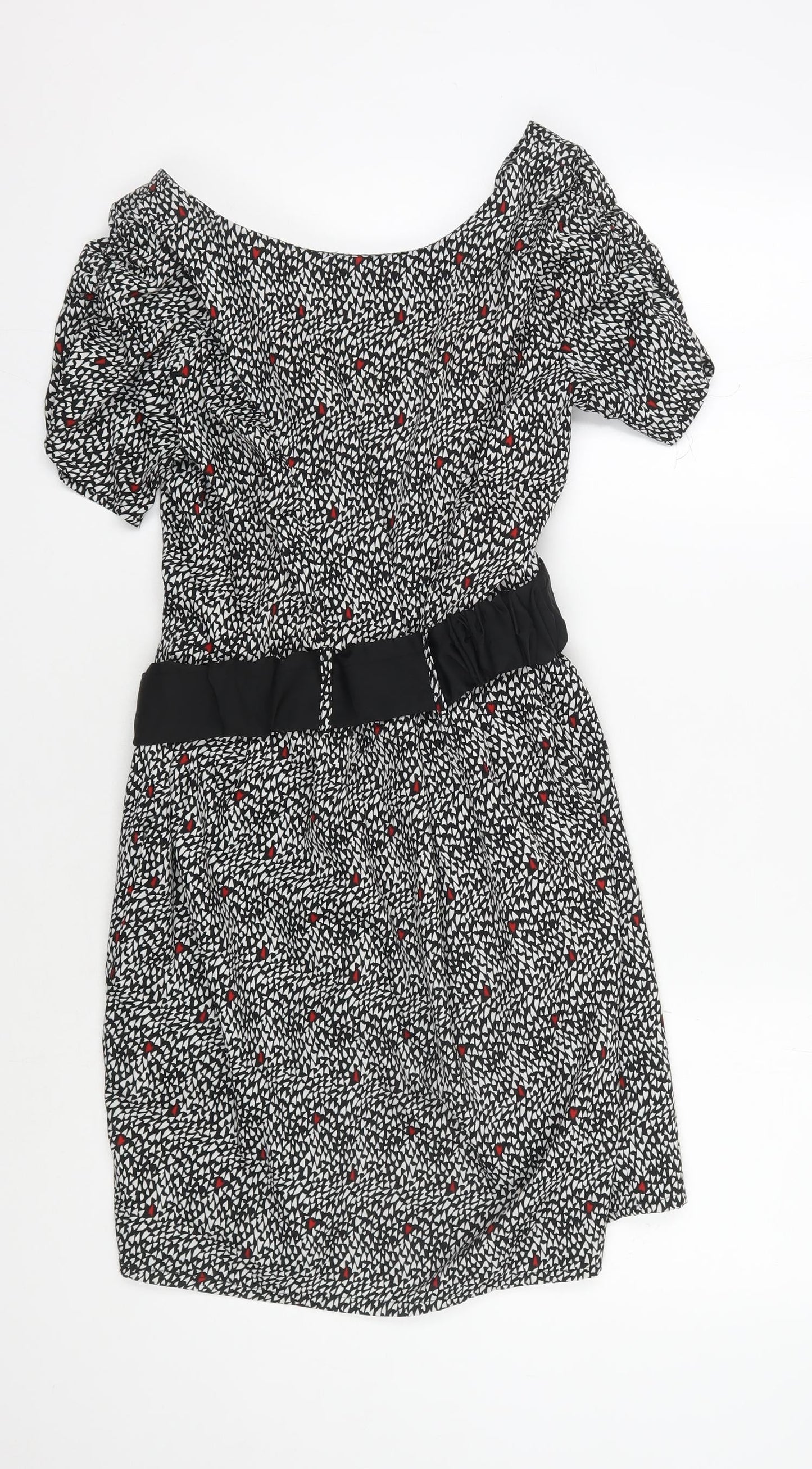 Dunnes Women's Black Floral A-Line Dress Size 12