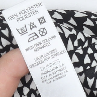 Dunnes Women's Black Floral A-Line Dress Size 12