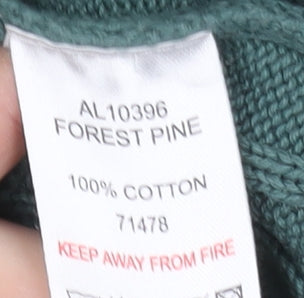 Cotton Traders Men's XL Green Cable-Knit Pullover Jumper