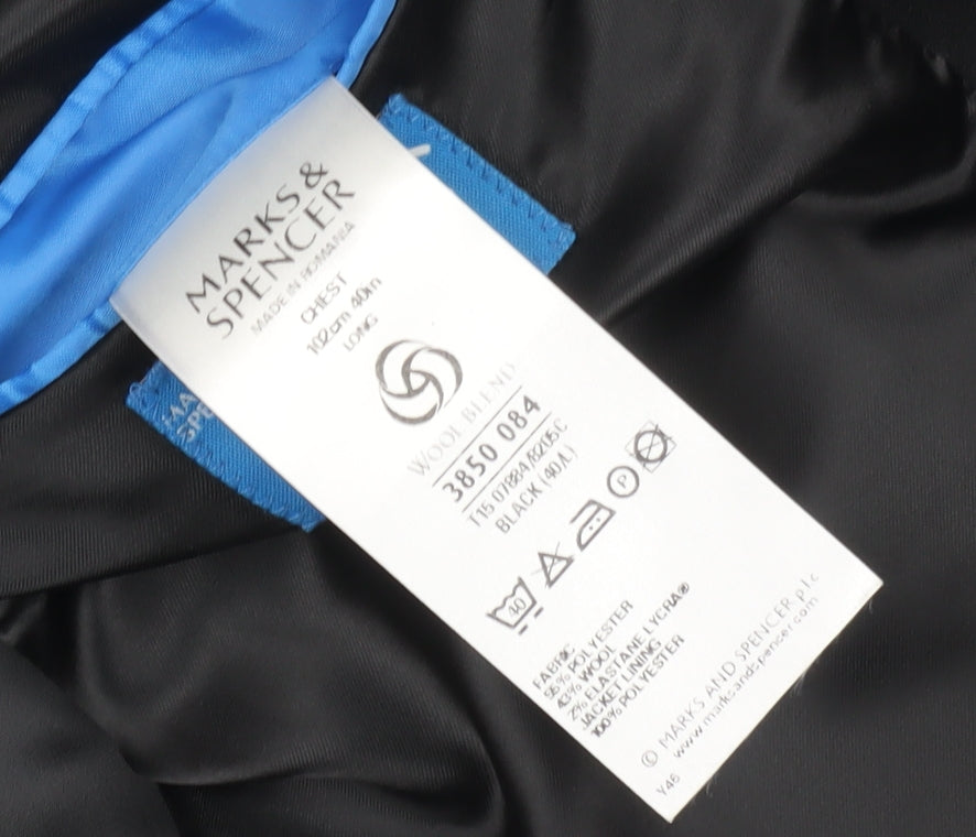 Mens UK Size 40 Marks and Spencer Regular Black Suit Tuxedo