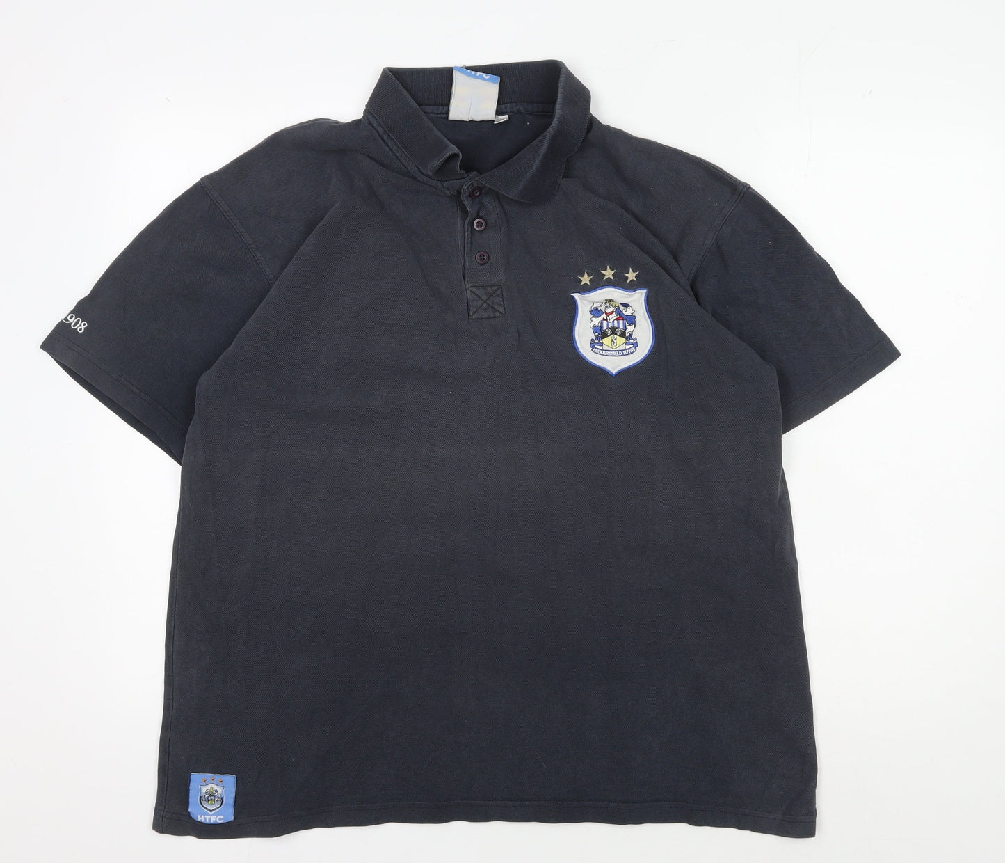 Men's Black 2XL HTFC Polo Shirt with Logo