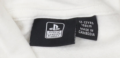 PlayStation White Unisex Kids Hoodie 12 Years