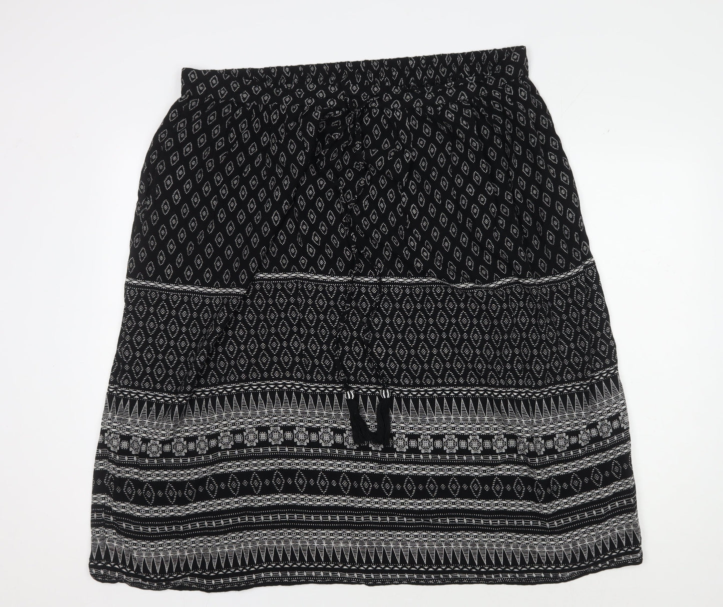 Damart Women's Black Geometric Plus Size Skirt