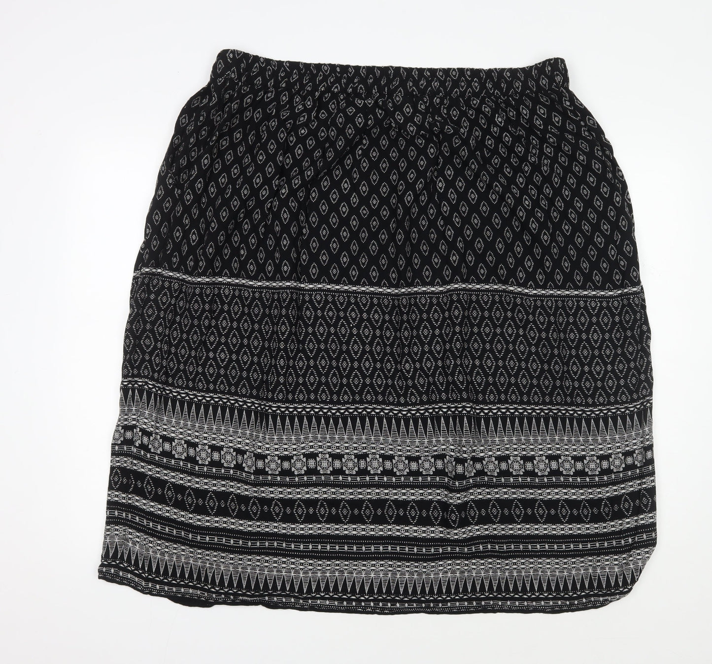 Damart Women's Black Geometric Plus Size Skirt