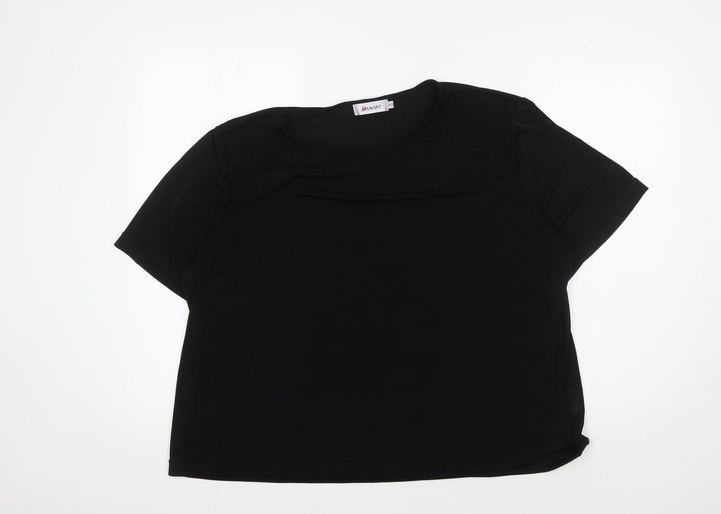 Womens UK Size 28 Damart Black Basic T-Shirt