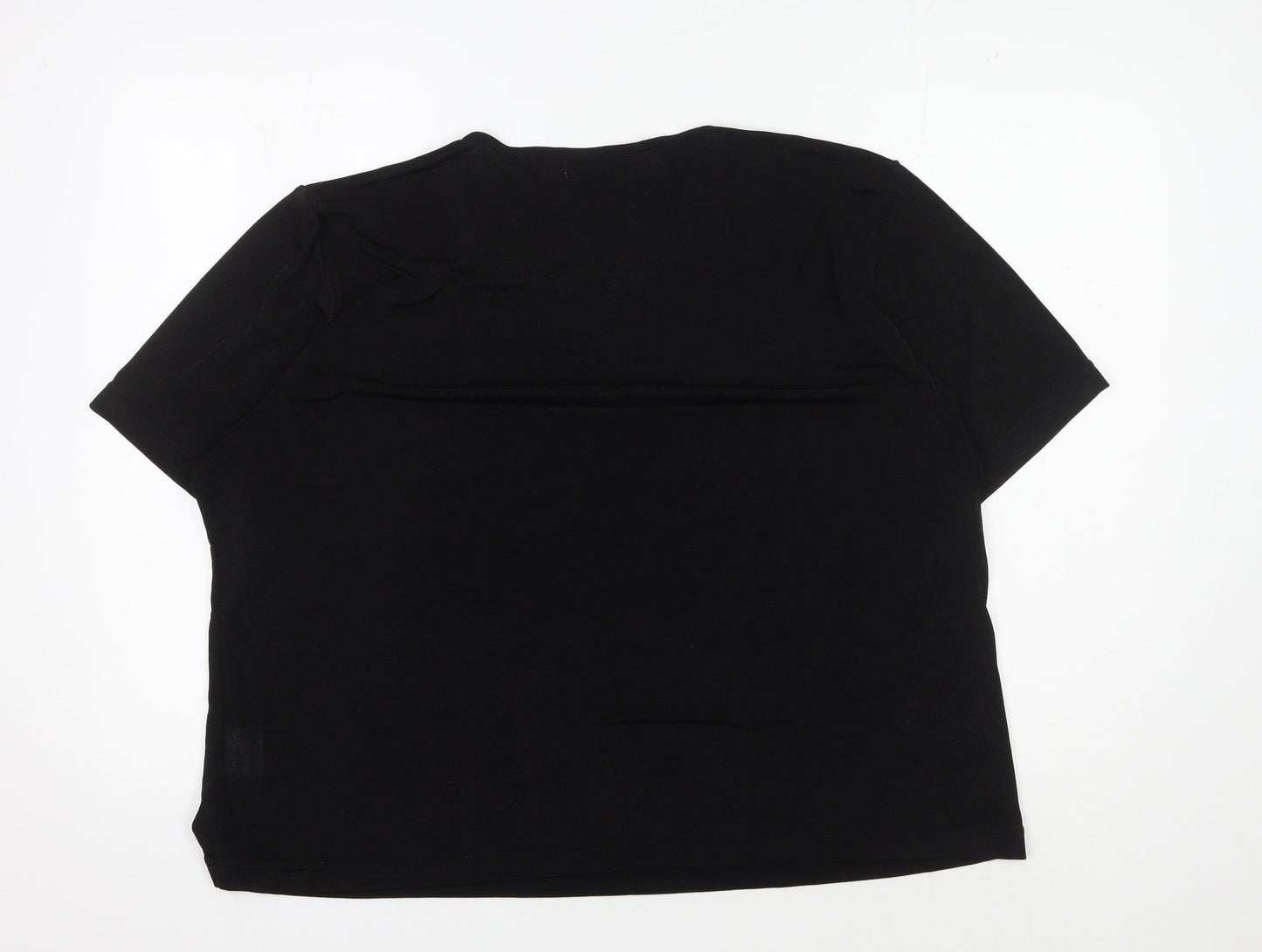 Womens UK Size 28 Damart Black Basic T-Shirt